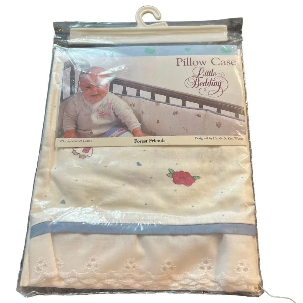 Vintage Pillow Case By Little Bedding Deaigned By Candy & Ken Wong NWT 16” x 14”